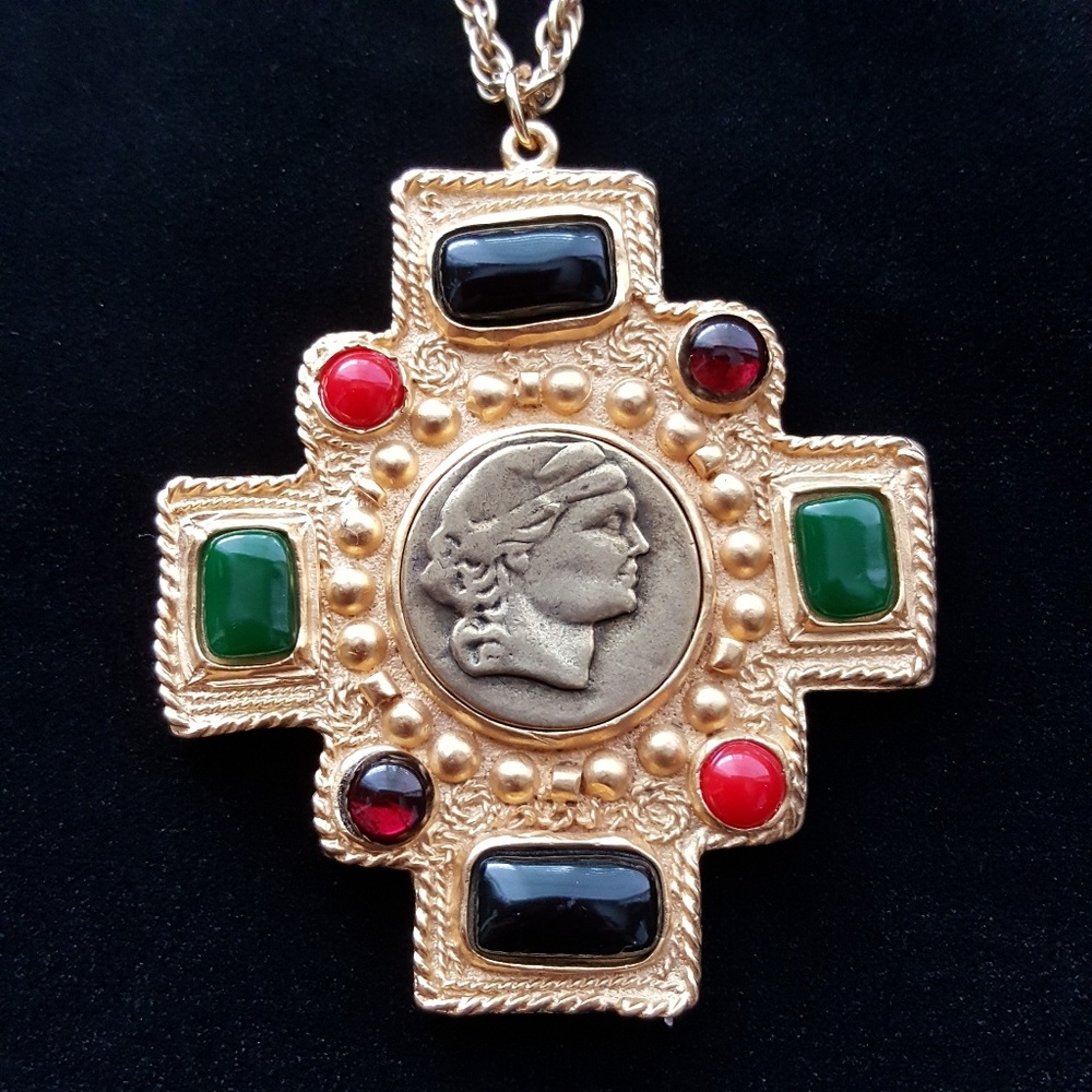 Vintage ESSEX Haute Couture Medallion Necklace